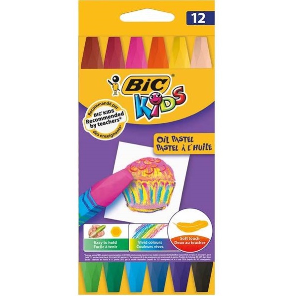 Bic Set Creioane Colorate Pastel Punga De 12 Bucati 447870